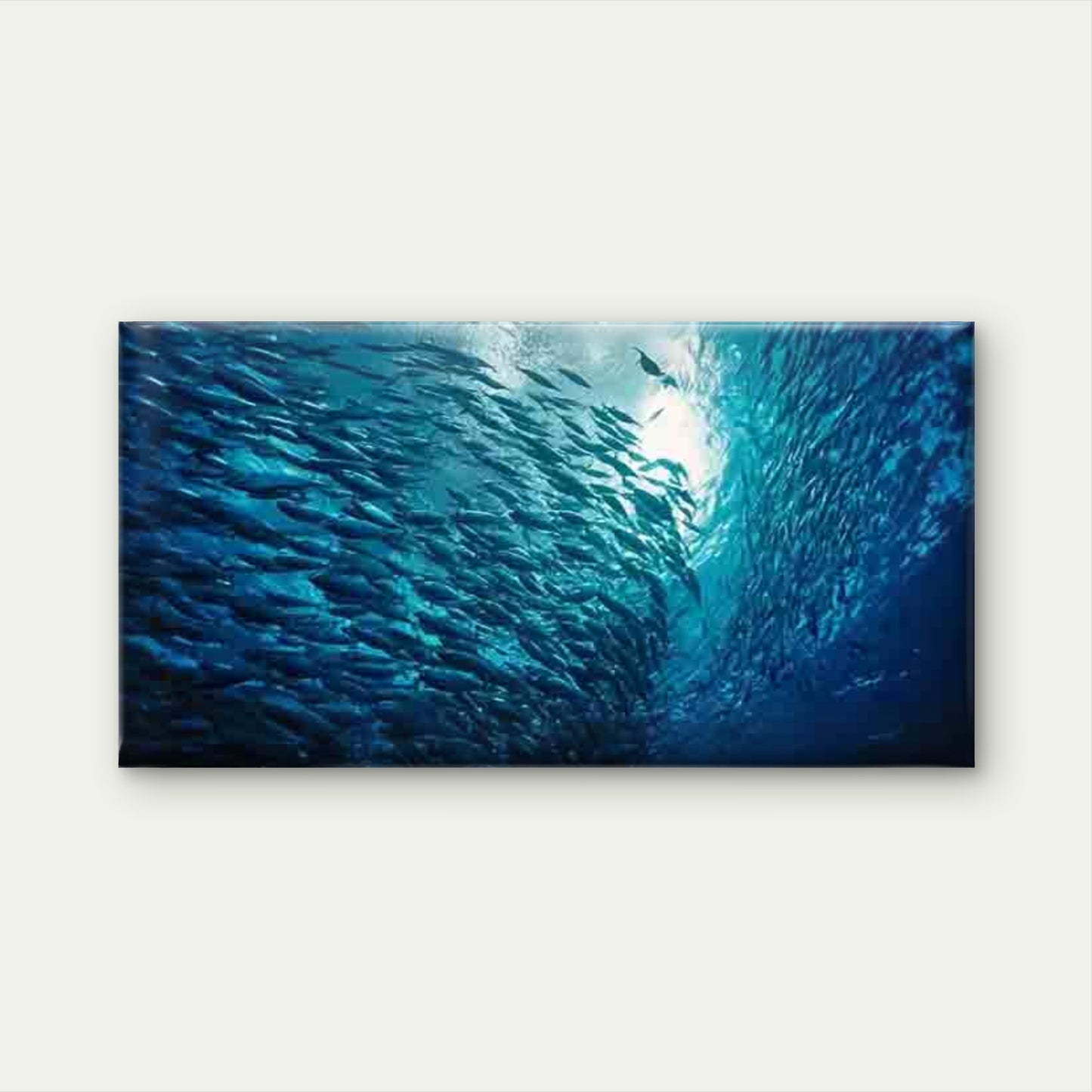 Oceanic Schooling Theme Wall Art Canvas Office Home Room Framed 120x60cm