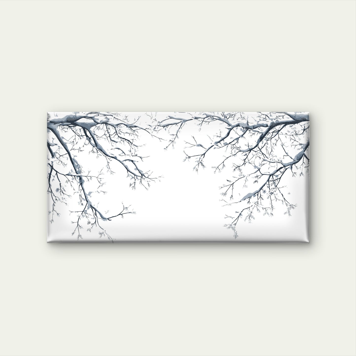Winter Snow Tree Branch Painting Wall Art Canvas Office Home Framed 120x60cm