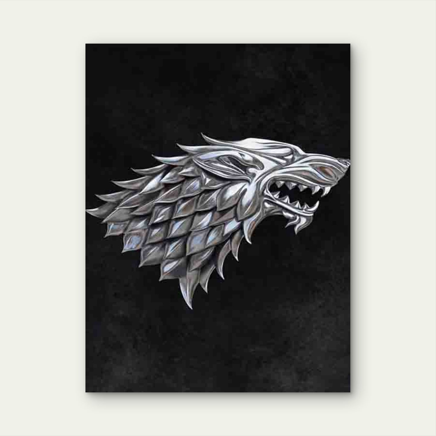Metal Wolf Head Art 40x60cm Metal Print Ready to Hang