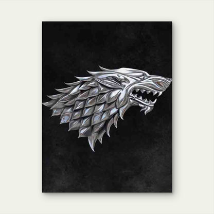 Metal Wolf Head Art 40x60cm Metal Print Ready to Hang