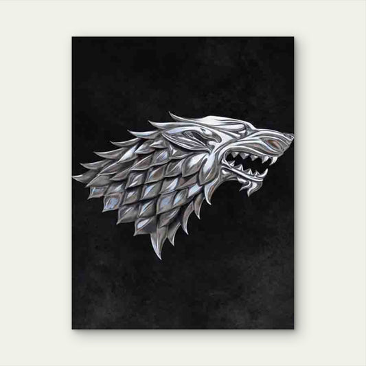 Metal Wolf Head Art 40x60cm Metal Print Ready to Hang
