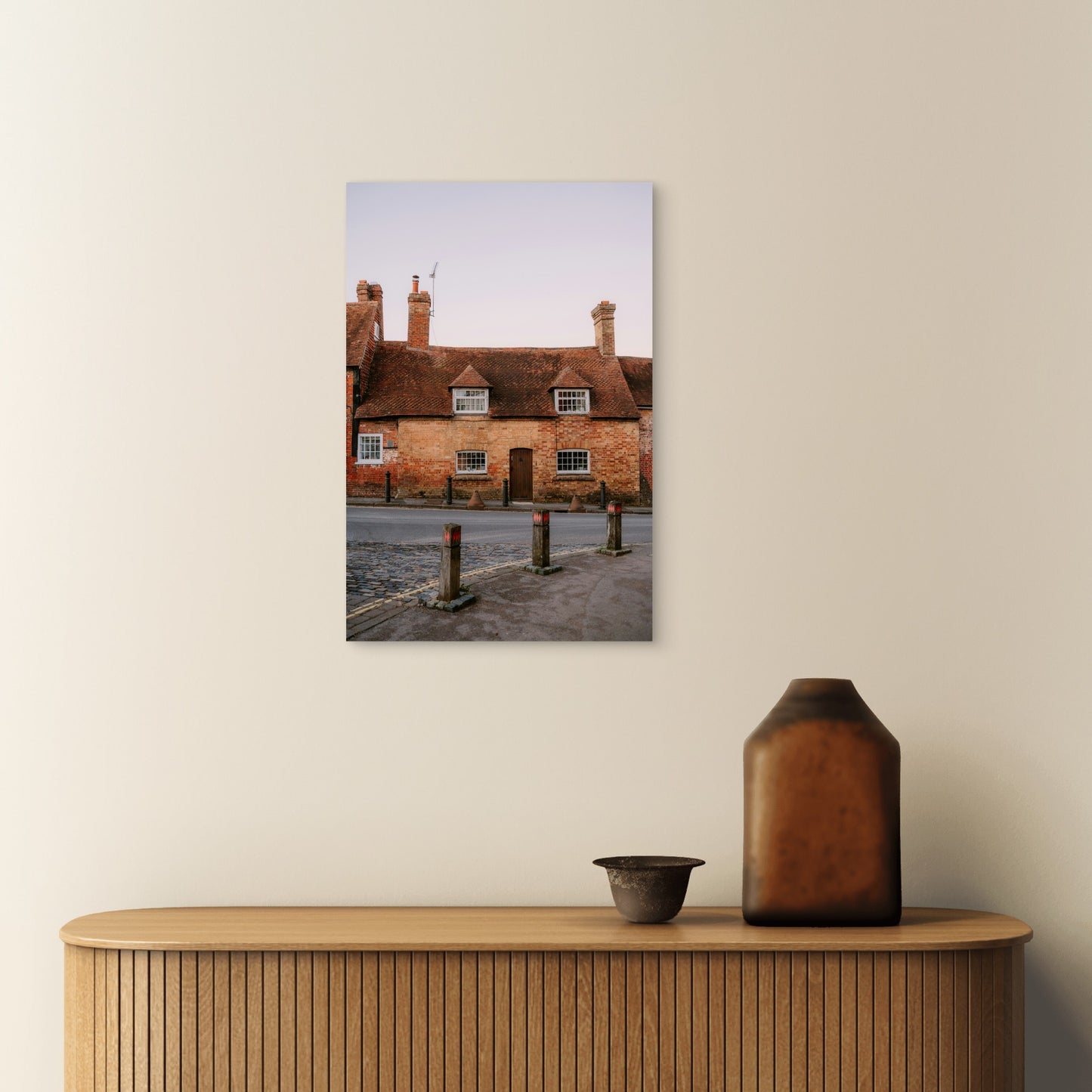Traditional Brick Cottages Located At Buckler's Hard 60x90cm Metal Print Ready to Hang