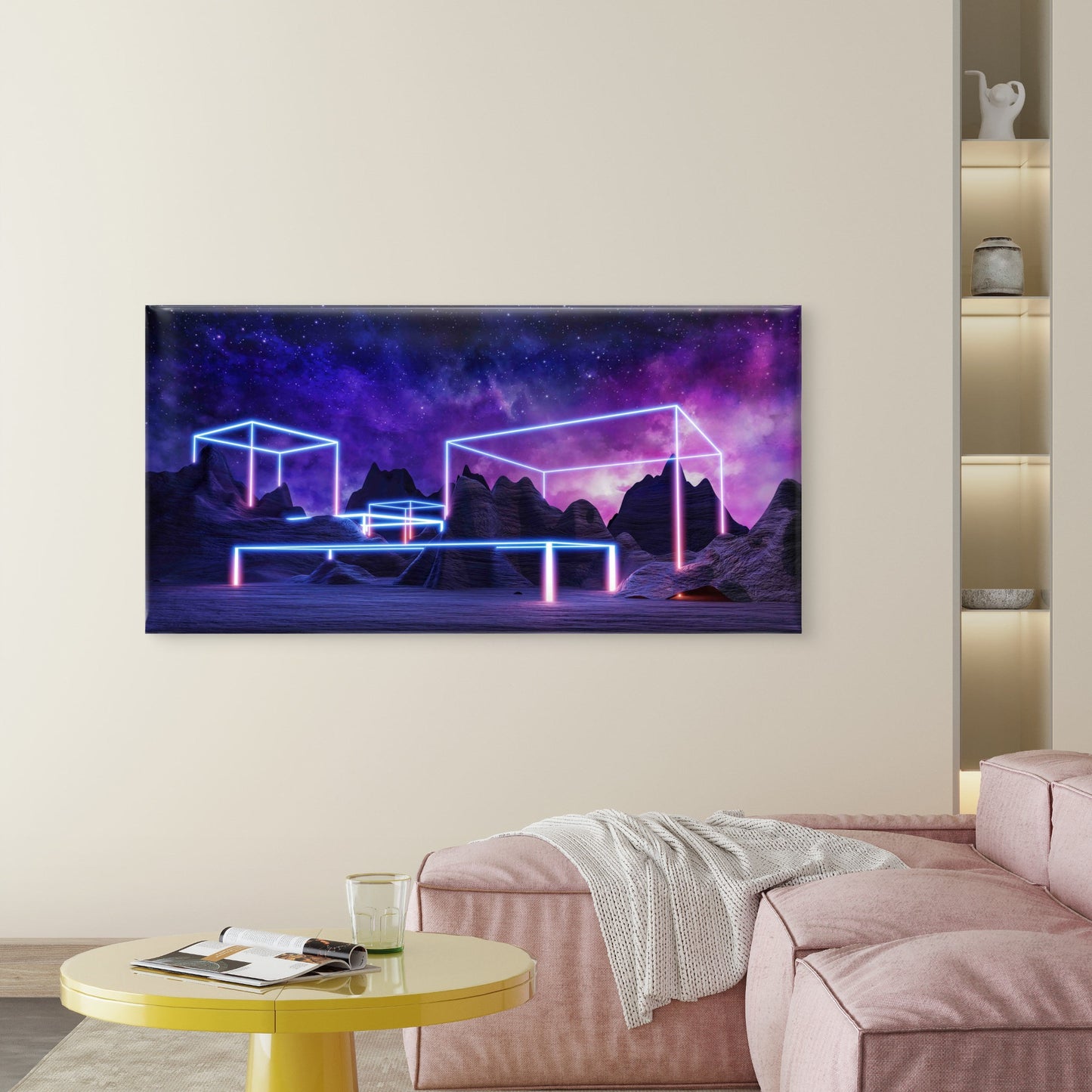 Virtual Reality Landscape Wall Art Canvas Office Home Room Framed 120x60cm - Bella Home Decor