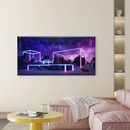 Virtual Reality Landscape Wall Art Canvas Office Home Room Framed 120x60cm - Bella Home Decor