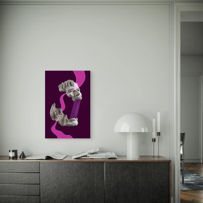 Collage with Plaster Antique Sculpture of Human Face Metal Print Ready to Hang