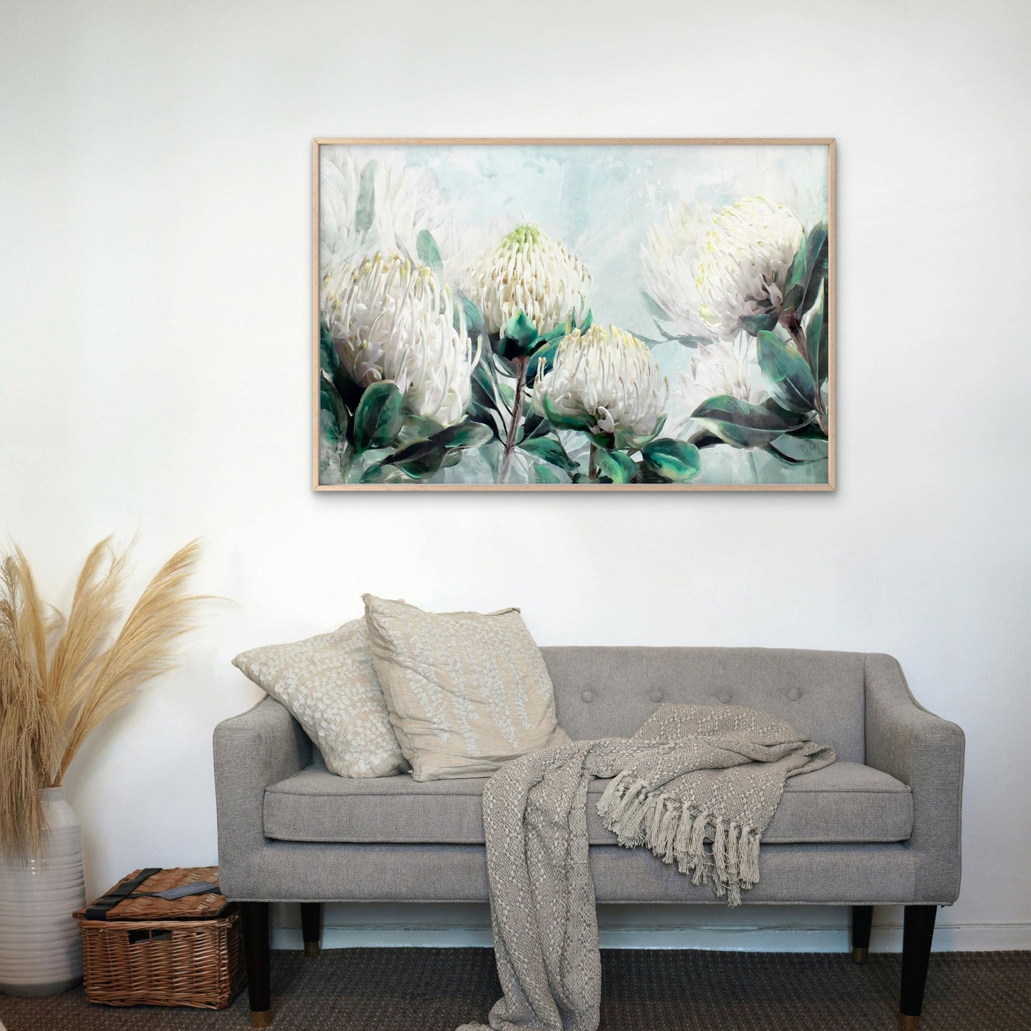 Neutral Color Protea Flowers Painting Wall Art Decor 100% Australian Made - Bella Home Decor