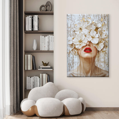 White Flower Blooming Woman Print 100% Australian Made