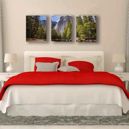 3pcs Majestic Natural Landscape Triptych Metal Print Ready to Hang Art