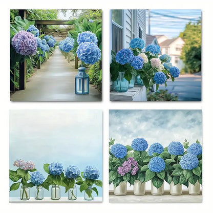 4pcs Flowers Rose Bird Botanical Deco Wall Art Canvas Framed