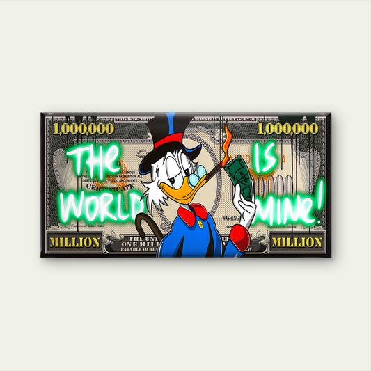 Rich Duck Burning Cash Wall Art Canvas Office Home Room Framed 120x60cm