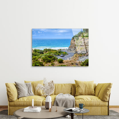Great Ocean Road Driving Coast View   Acrylic  Glass Printing Wall Art Australian Made Quality