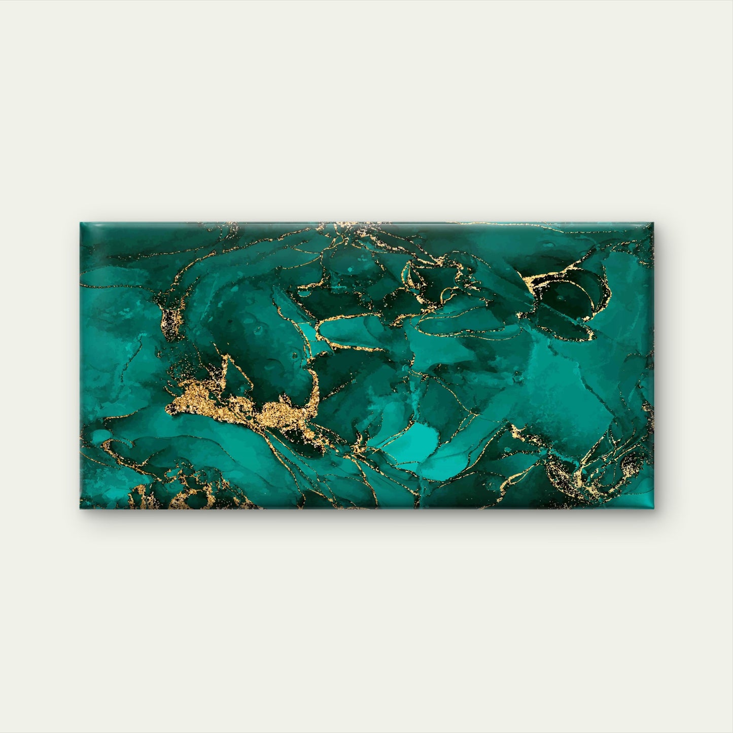 Green Gold Pattern Background Wall Art Canvas Office Home Room Framed 120x60cm