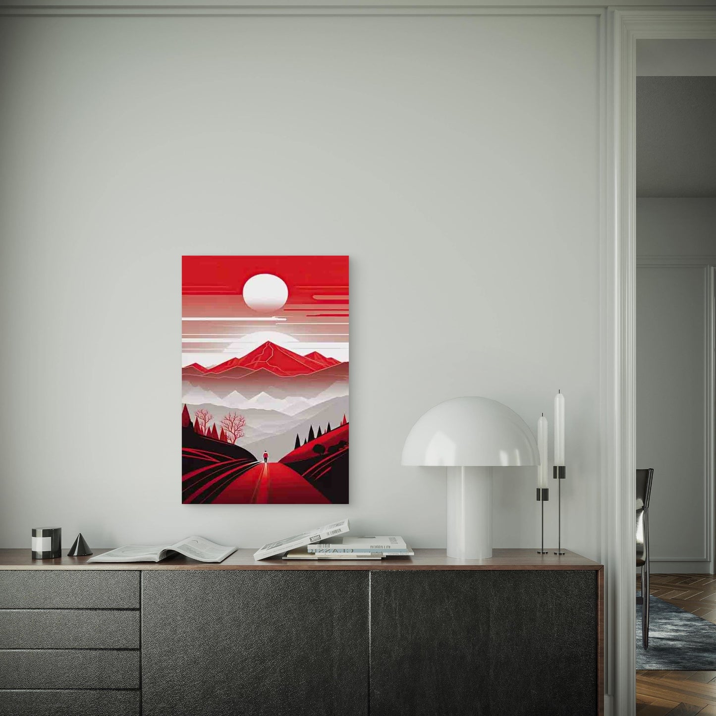 Red Road to the Mountains Metal Print Ready to Hang