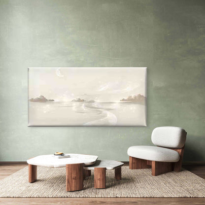 Dreamy Moonlight Ocean LandscapeWall Art Canvas Office Home Room Framed 120x60cm