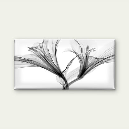 Greyscale Flowers Painting Wall Art Canvas Office Home Room Framed 120x60cm