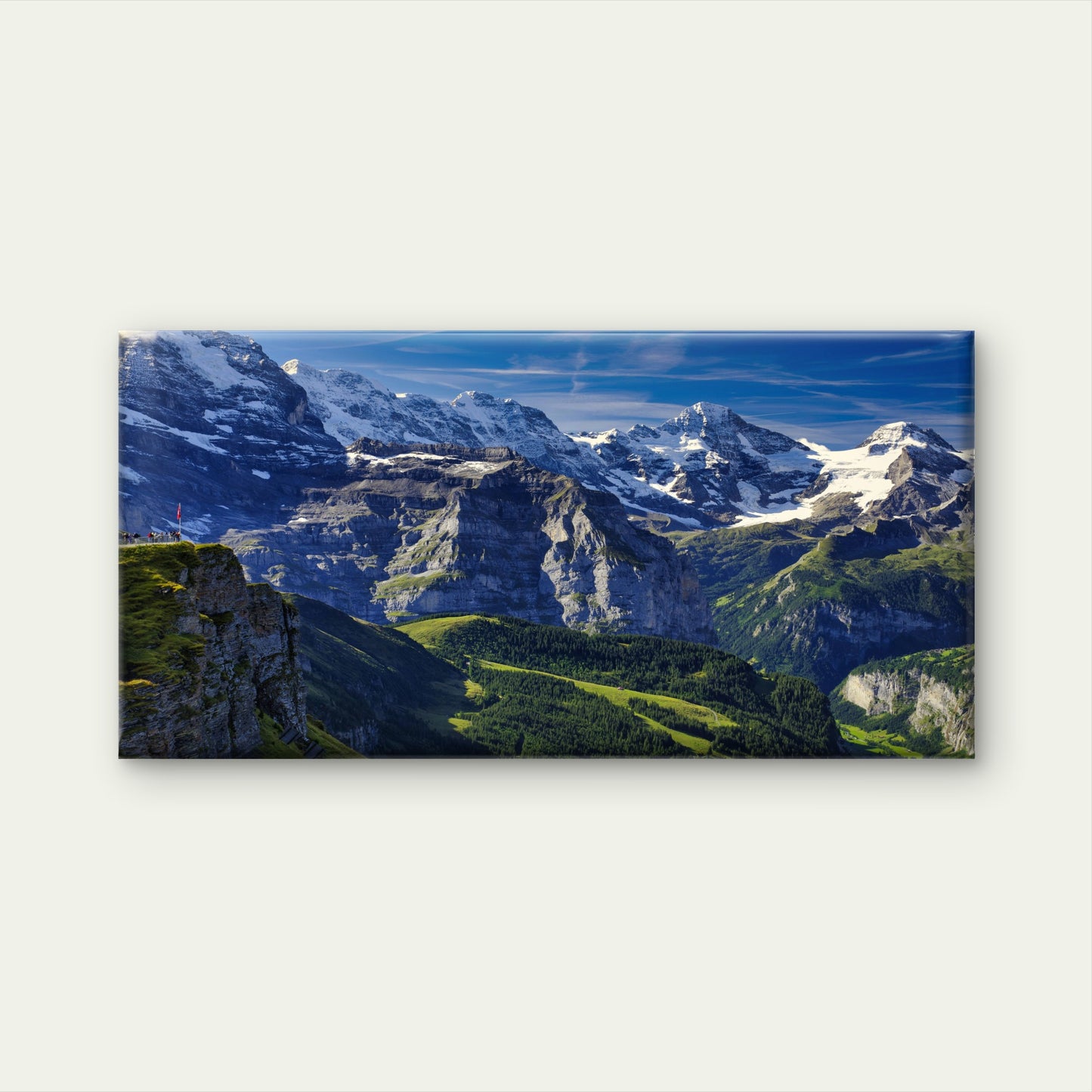 Swiss Alps Mountain View Wall Art Canvas Office Home Room Framed 120x60cm