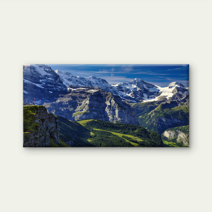 Swiss Alps Mountain View Wall Art Canvas Office Home Room Framed 120x60cm