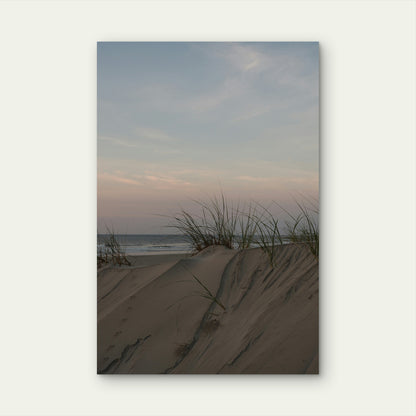 Serene Coastal Sand Dunes at Sunset 40x60cm Metal Print Ready to Hang