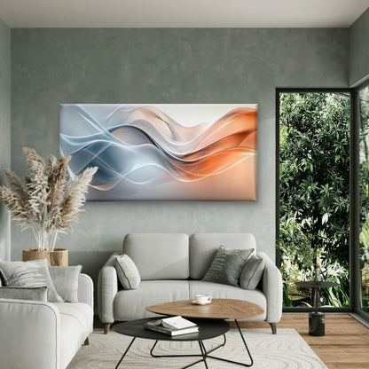 Waves of Light and Color Wall Art Canvas Office Home Room Framed 120x60cm