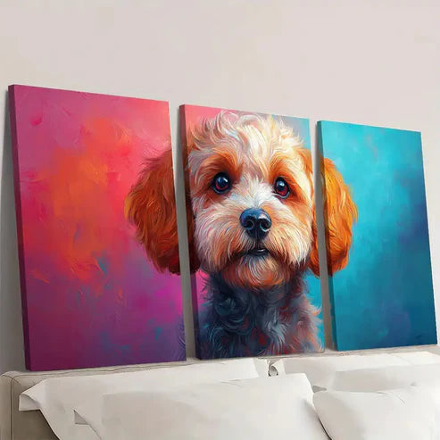 3pcs Abstract Modern Colorful Cockapoo Dog  Wall Art Canvas Unframed – High Quality Print 100% Australian Made Wall Canvas - Bella Home Decor