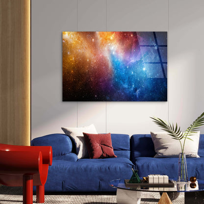 Cosmic Nebula Deep Space Galaxy Stars  Acrylic Glass Printing Wall Art Australian Made Quality