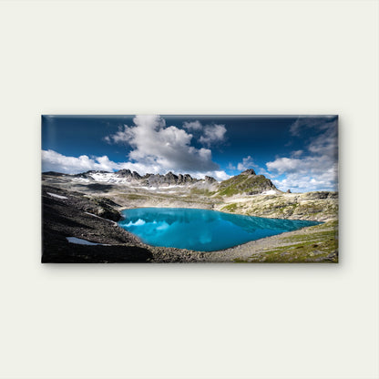 Blue Alpine Lake View Wall Art Canvas Office Home Room Framed 120x60cm