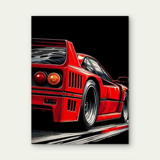 Red Sports Car 40x60cm Metal Print Ready to Hang
