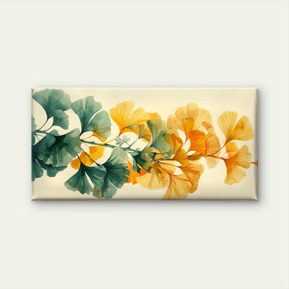 Ginkgo Leaves Green And Gold Wall Art Canvas Office Home Room Framed 120x60cm