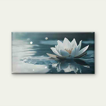 Water Lily Blooms on The Water Wall Art Canvas Office Home Room Framed 120x60cm - Bella Home Decor