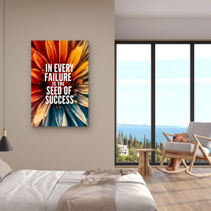 Seed Of Success Quote 5mm thick Plastic Poster Ready to Hang 90x60cm