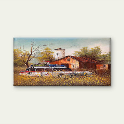 Vintage Retro Cinema Hearse Wall Art Canvas Office Home Room Framed 120x60cm