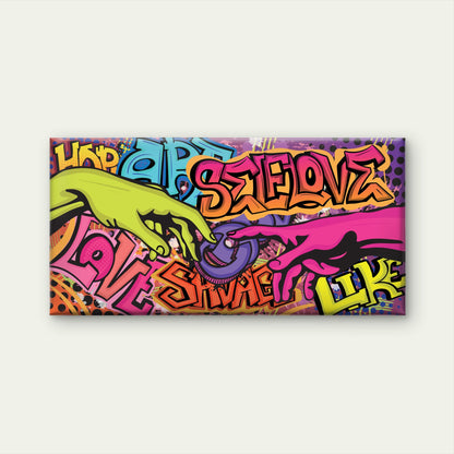Abstract Graffiti Street Hand Wall Art Canvas Office Home Room Framed 120x60cm