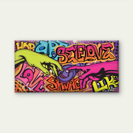 Abstract Graffiti Street Hand Wall Art Canvas Office Home Room Framed 120x60cm