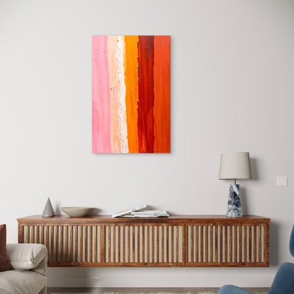 Close-Up of Vibrant Abstract Painting 40x60cm Metal Print Ready to Hang