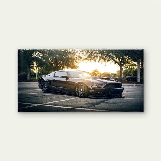 Ford Mustang Muscle Car Black Sports Wall Art Canvas Office Home Framed 120x60cm