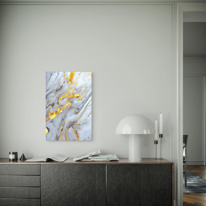 Gold Marble Swirl Texture Metal Print Ready to Hang