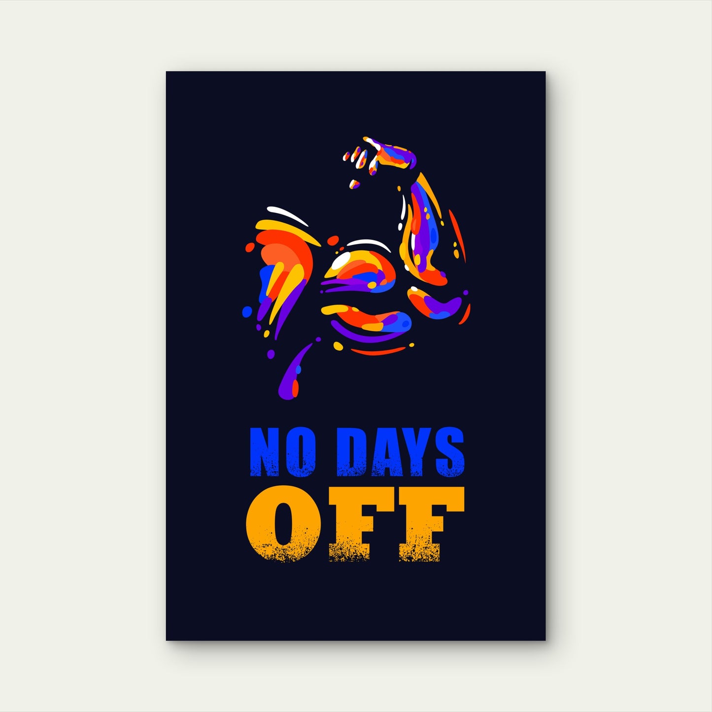 No Days Off Gym Workout Bodybuilding Quote Art 40x60cm Metal Print Ready to Hang