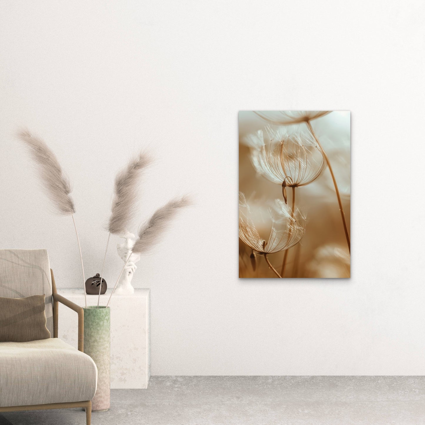 The Seed Heads of a Dandelion Plant 60x90cm Metal Print Ready to Hang