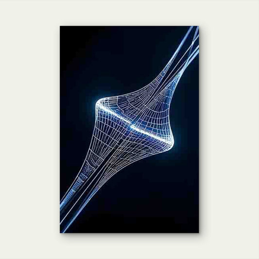 Geometric Pattern with a Futuristic Feel 60x90cm Metal Print Ready to Hang