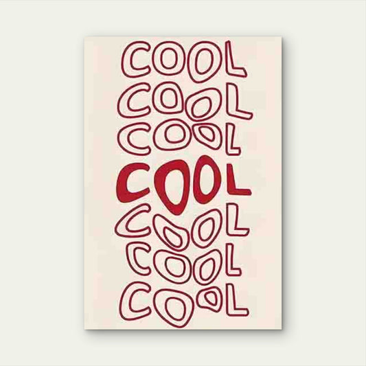 Red Handwritten Style COOL 60x90cm Metal Print Ready to Hang