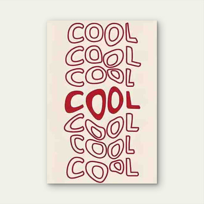 Red Handwritten Style COOL 40x60cm Metal Print Ready to Hang - Bella Home Decor