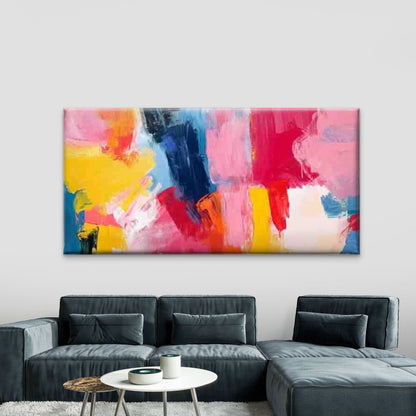 Abstract Vibrant Palette Wall Art Canvas Office Home Room Framed 120x60cm - Bella Home Decor