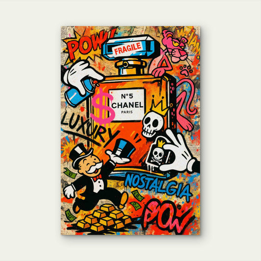 Luxury Retro Graffiti Art 40x60cm Metal Print Ready to Hang