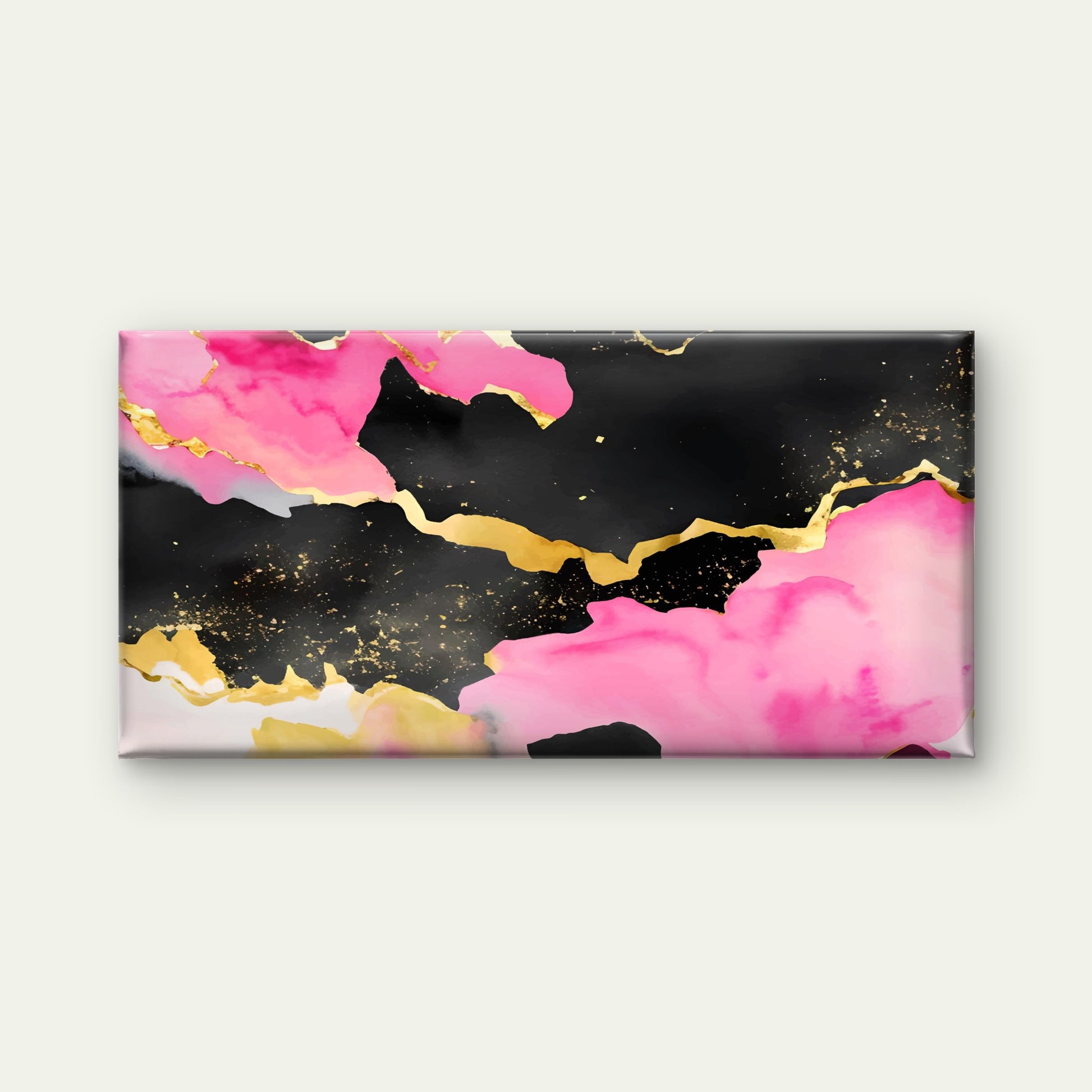 Onyx Rose Gilded Abstract Wall Art Canvas Office Home Room Framed 120x60cm - Bella Home Decor