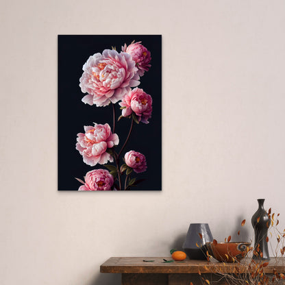 Elegant Blush Pink Peony Rose Bouquet 40x60cm Metal Print Ready to Hang
