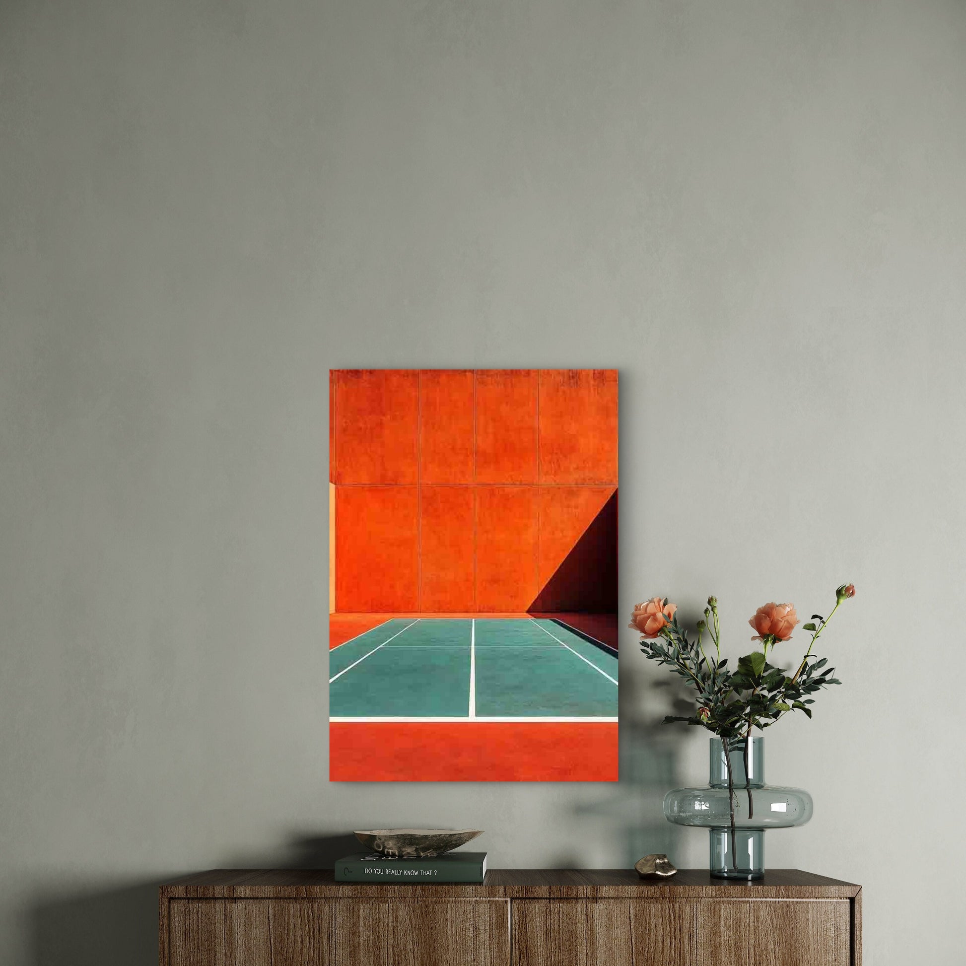 Tennis Court Sports 60x90cm Metal Print Ready to Hang - Bella Home Decor