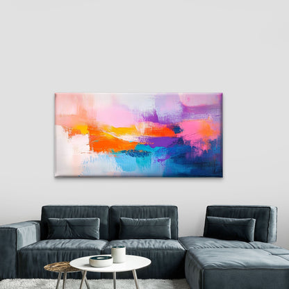 Abstract Texture Vivid Tones Wall Art Canvas Office Home Room Framed 120x60cm - Bella Home Decor