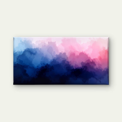 Pink Blue Watercolor Clouds Wall Art Canvas Office Home Room Framed 120x60cm - Bella Home Decor