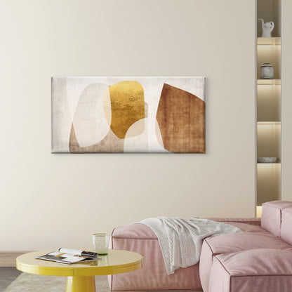 Boho Geometric Gold Shape Wall Art Canvas Office Home Room Framed 120x60cm