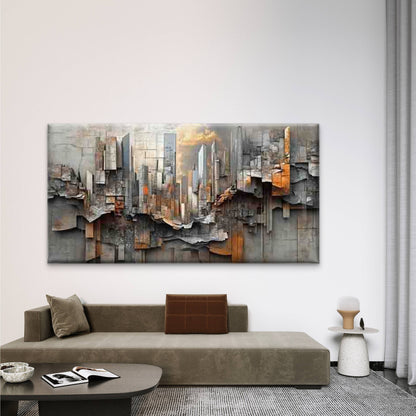 Abstract Cityscape Wall Art Canvas Office Home Room Framed 120x60cm
